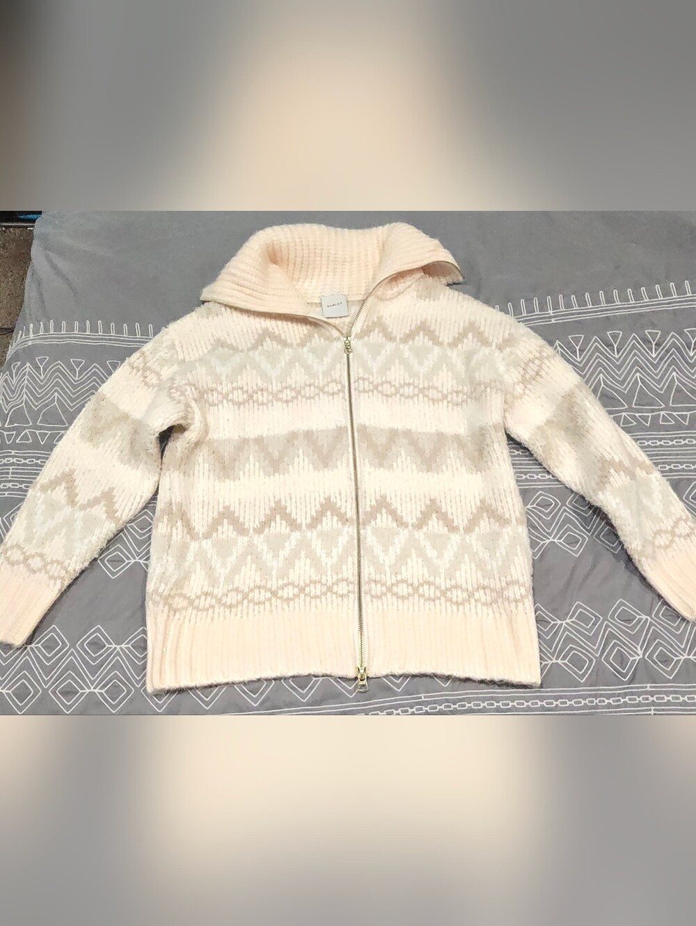 Varley Brooke Fair Isle Knit Jacket Size XS